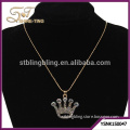gold necklace crown pendant crystal